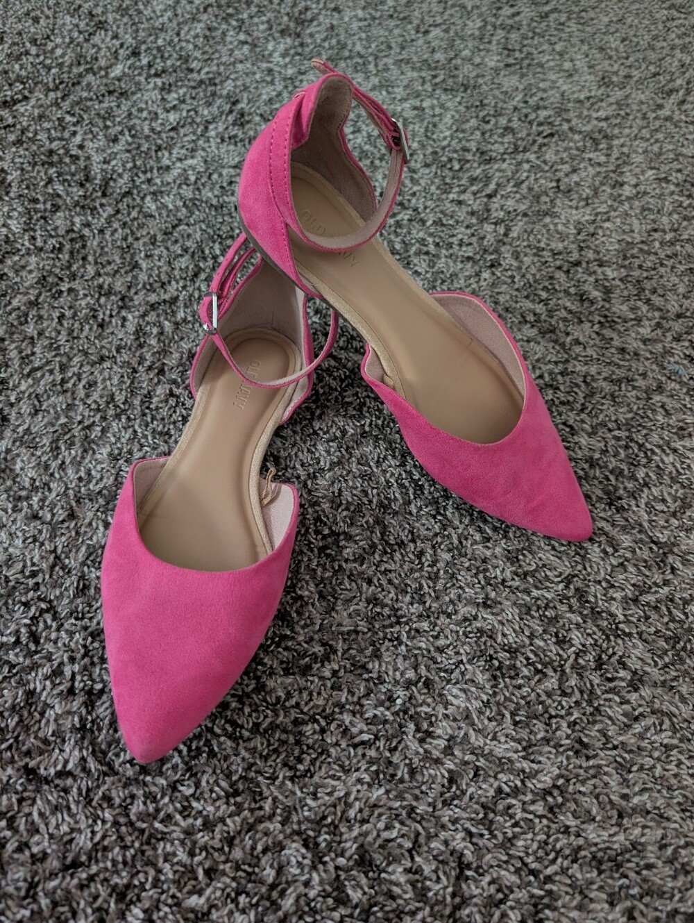 Old Navy Pointed Toe Ankle Strap Flats in Bright Pink